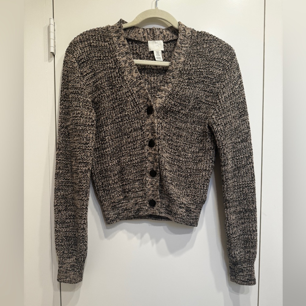 H&M Black and Cream Cardigan